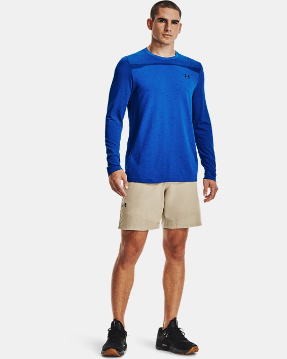Men's UA Seamless Long Sleeve, Blue, pdpMainDesktop image number 2